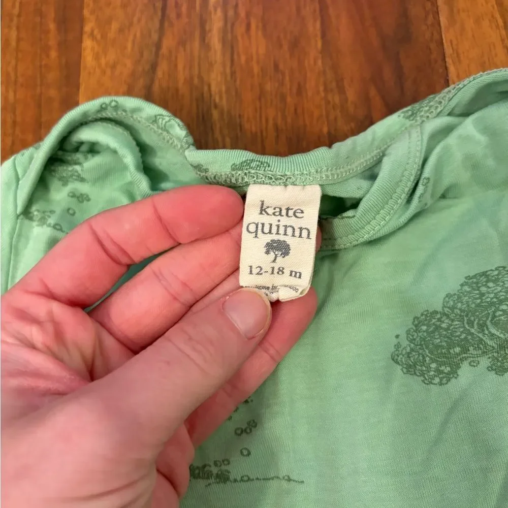 Kate Quinn green tree short sleeve onesie
